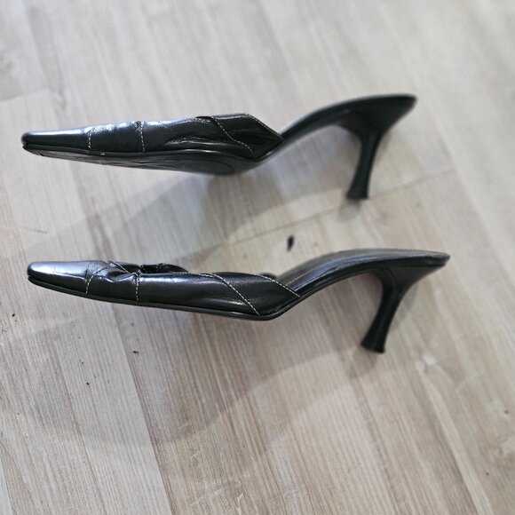 Nine West Black Mule Heels - Size 8 - Picture 6 of 8